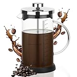 lompyeu French Press，600ml Kaffeekanne mit Permanent Edelstahl Filter, Kaffee Presse,...