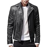 Generisch Bomberjacke Herren Lederjacke Ledermäntel 50Er Jahre Outfit Militär Leder Jacke Grease...