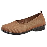 Ballerinas Slip On Damen - Loafers Pumps Netz Stoff Atmungsaktiv Trachtenschuhe Strick Kleid Flache...