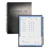 PosterMate - FitMate Fitness Journal, 160 Seiten Spirale Workout Logbuch mit Zieleinstellung,...