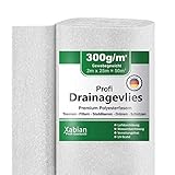 Xabian Drainagevlies 200g/m² 300g/m² 500g/m² Filtervlies 2m x 25m = 50m² - Trennvlies ideal für...