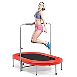 RELAX4LIFE Klappbares Trampolin 2 Personen, Mini Trampolin mit höhenverstellbarem Haltegriff, bis...