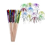 50 Stück Cocktail Feuerwerk Sticks, Getränke Feuerwerk Dekoration,Bunte Fruchtzahnstocher,...