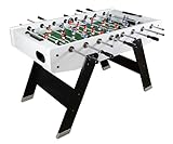 Leomark Tischfußball-Set Weiß-Schwarz mit Spielfiguren – Großer Kickertisch White Edition für...