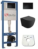 Domino Lavita Vorwandelement inkl. Drückerplatte + Wand WC SINTO BLACK ohne Spülrand + WC-Sitz mit...