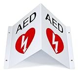 AED Projecting Sign Graphic, AED Wall Mounted Sign for Outdoor & Indoor, 5 Pack