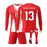 Bayern Langarm Trikot 25/26 Heim, #25 Müller Bayern Trikot Set mit Langarm-Shirt Shorts Socken Für...