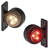 2x LED Positionsleuchte Set Rot Weiß 12-24 Volt E4-Prüfzeichen IP67 Schutzklasse mit...