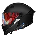 Integralhelm Motorradhelm Rollerhelm Für Herren Damen DOTECE-Zugelassener 3/4 Kombihelm Motorrad...