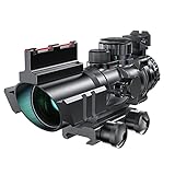 Paike Zielfernrohr 4x32 mit rot & grün & blau beleuchtetem Absehen mit Top Fiber Red Dot Sight