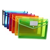 PLAFOPE 7 Stück Teiliges Transparente PP Kunststoff Dokumententaschen mit Druckknopfverschluss...
