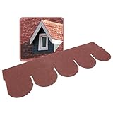 DAPRONA Biberschwanz Dachschindeln, Rund 1m x 32cm, 20 Stück Rot Bitumenschindeln für Gartenhaus,...