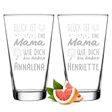 polar-effekt Leonardo Cocktailglas 300 ml 2er-Set mit Gravur zum Muttertag - Personalisiertes...