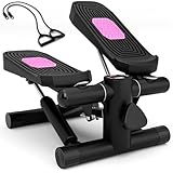 COSTWAY Mini-Stepper mit Widerstandbändern, Twist Stepper mit verstellbarem Widerstand & LCD...