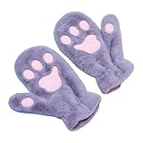 Winterhandschuhe für Damen, Studenten, flauschig, Plüsch, Vollfinger-Handschuhe, niedliches...