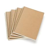 VEESUN 4 STK Notizbuch A5 Spirale Notizblock, Kraft Cover Leerseite (80 Blatt) Notizheft...