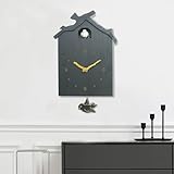 Kamanan Cuckoo Kuckucksuhr mit Vogelstimme, Modern Pendeluhr Wanduhr mit Nachtruhefunktion, Moderne...