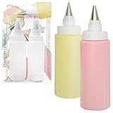 ScrapCooking - 2 Stück Squeeze Flasche mit Tüllen 185 ml - Quetschflasche für Glasuren,...