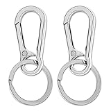 WLLHYF 2 Stück Metall Schlüsselanhänger Karabiner Clip Mit Schlüsselring-Clips - Herren Silber...