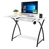 BAOLIANG Home Desk Multifunktionaler Bürotisch Werkbank Desktop Computertisch mit Tastaturablage,...