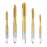 Treki 5 Stück Profi Gewindeschneider Bit Set M3 M4 M5 M6 M8 HSS Titan Gewindebohrer Bit Satz,...