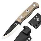 BÖKER PLUS® Vigtig 2.0 - kleines Bushcraft-Messer mit schwarze Scandi Klinge 9 cm - Profi EDC...