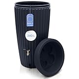 YourCasa Regentonne 240 Liter [RainCatcher] Messing Wasserhahn & Deckel - Regenfass Frostsicher aus...