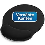 Sidorenko Mousepad mit Handauflage 26x23cm - Mauspad mit Vernähte Kanten - Schwarzes Mauspad mit...
