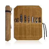 YMTWSRY Messertasche Kochmesser, Messerrolle mit 7 Fächern Werkzeug Rolltasche Multifunktionale...