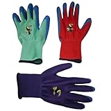 Donfri 3 Paar Gartenhandschuhe Kinder Arbeitshandschuhe Security Handschuhe 6-8 Jahre, DIY,tägliche...