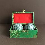 Zen Man Jade Qi-Gong Kugeln aus Jade Heilkugeln Gesundheit Kugeln Massage Steinkugel mit Box 45 mm