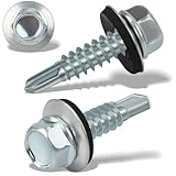 60 Stück Trapezblechschrauben Selbstschneidende Schrauben 6,3 x 25 mm Sechskant Spenglerschrauben...