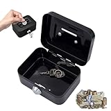 Kleine Geldkassette, Kleiner Safe, Geldkassette Abschließbar mit Schlüssel, 11,5 x 8,5 x 5,8 cm,...