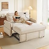 Merax Schlafsofa 2-Sitzer Sofa mit Schlaffunktion, Klappbares 3-in-1 Schlafcouch mit Verstellbarer...