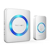 TECKNET Funk Türklingel, Wasserdicht Funkklingel Set, Kabellose Türklingel, 60 Melodien, 400m...