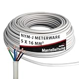 siwitec NYM-J 5 x 16 mm2, Mantelleitung, Installationskabel, Feuchtraumkabel in grau, exakt...