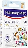 Hansaplast Kinderpflaster Sensitive (20 Strips), Wundpflaster mit niedlichen Tiermotiven zum...