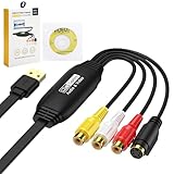 VHS auf USB 2.0 Video Grabber, USB 2.0 Video Capture Card VHS Digitalisieren Gerät Konverter Audio...