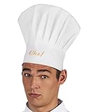 Boland 90647 - Kochmütze Chef, Weiß-Gelb, Unisex, Chefkoch, Hut, Haube, Kopfbedeckung, Kostüm,...