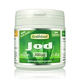 Jod, 300 µg, hochdosiert, 180 Tabletten, vegan - optimale Jodversorgung. Gut für Schilddrüse,...