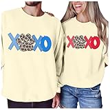 Neues T-Shirt mit V-Ausschnitt und Herz-Print für Damen zum Valentinstag verlobungsgeschenk beide...