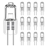 12 Stück G4 Halogenglühbirne 20W 2700k warmweiß 240LM, Halogenlampe G4 20w 12V bis 300C, Halogen...