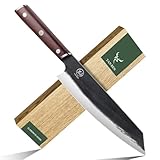 TAN REN Japanisches Küchenmesser Scharf, 33 CM Kochmesser Profi Messer aus Carbon Edelstahl,...