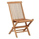 MR. DEKO® Klappstuhl Langton Teakholz | Gartenstuhl Klappbar Outdoor | 53x43x89 cm (BxTxH) |...