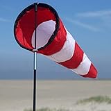 Wolkenstürmer Westwind Windsack, rot/weiß 75 cm, maritimes Dekorationsobjekt und Windspiel für...