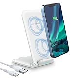 Wireless Charger Stand, 15W Induktive Ladestation Kabelloses Ladegerät Handy Ständer für Samsung...