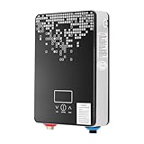 Elektronischer Durchlauferhitzer, 6500W Mini Warmwasserbereiter mit Handbrause LED Digital...