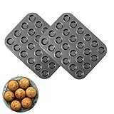 Nuelreva 2 Pack Mini Muffin Pfanne Nicht -Stick Mini Carbonstahl Cupcake Pfannen 24 Tassen Muffin...