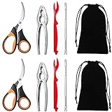 Artcome 10 Piece Seafood Tools Set - 2 Crab Crackers, 2 Lobster Shellers, 2 Crab Forks, 2 Seafood...