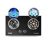 Camping Stove 71Cm Built-In Gas Cooktop 2 Burners Stainless Steelgas Hob Cooker (Blackc NG) (Blackb...